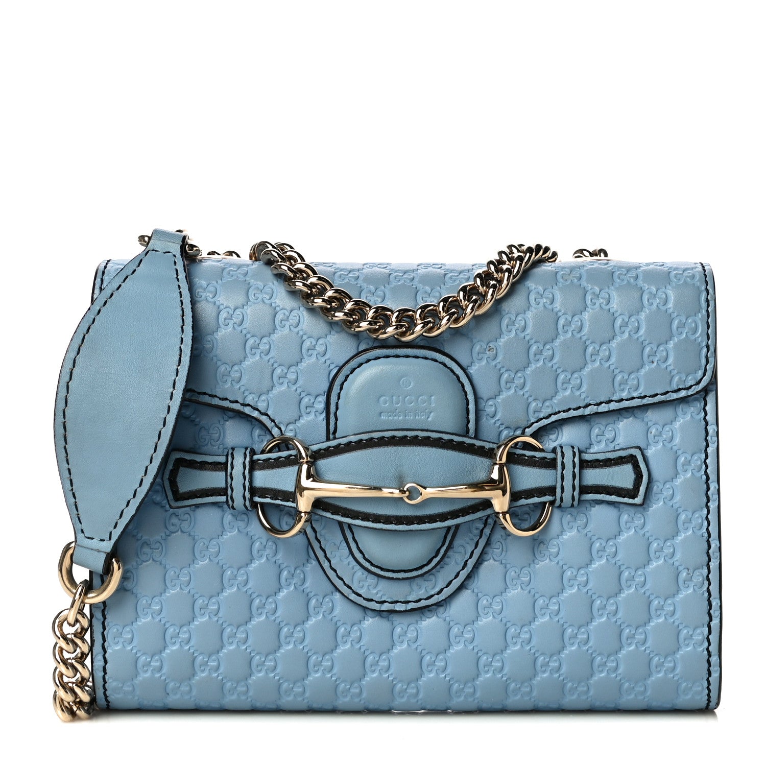 Gucci Soft Microguccissima Mini Emily Chain Shoulder Bag Mineral Blue 1 of 19