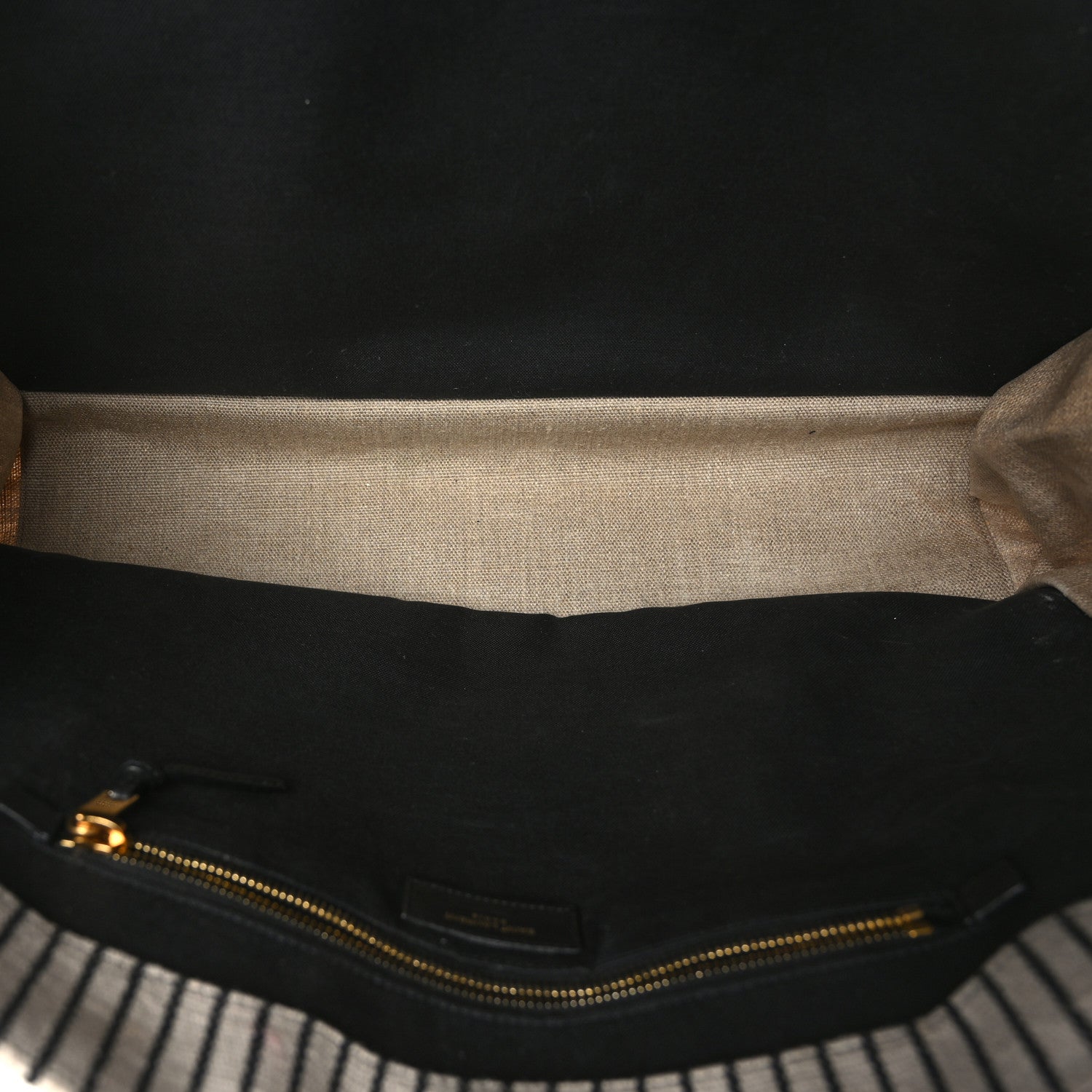 Saint Laurent Embroidered Cotton Linen Rive Gauche Noe Tote Natural Black 5 of 10