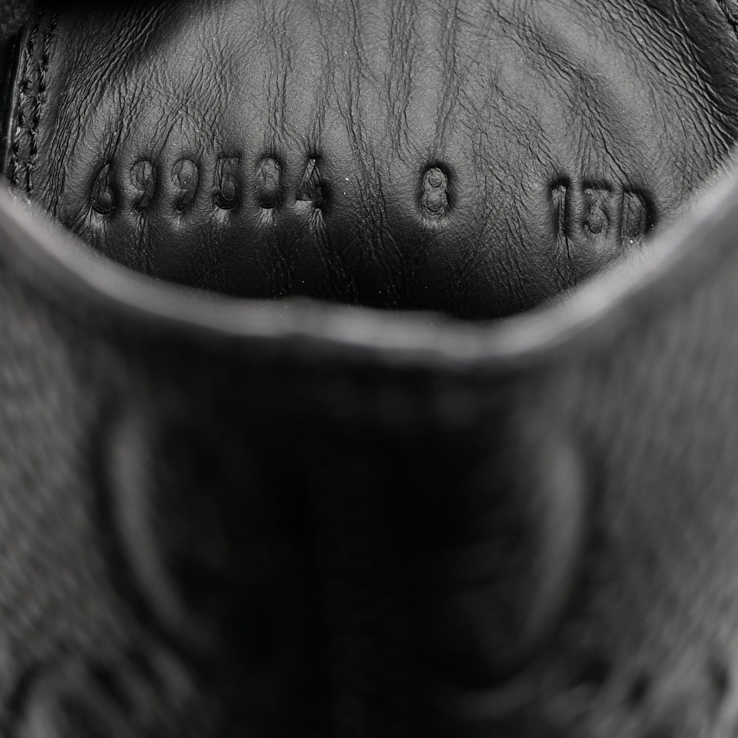 Calfskin Embossed Monogram Lace Up Ankle Boots 8 Black