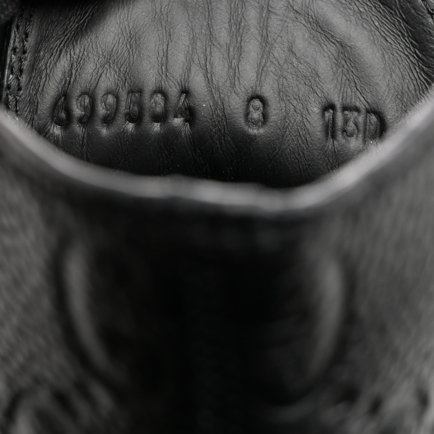 Gucci Calfskin Embossed Monogram Lace Up Ankle Boots 8 Black 6 of 9