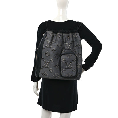 Louis Vuitton Monogram 3D 2054 Drawstring Backpack Grey Black 2 of 9