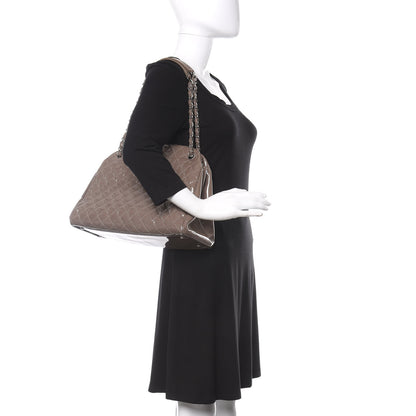 Chanel Patent Quilted Large Just Mademoiselle Bowling Bag Gris Fonce 2 of 11