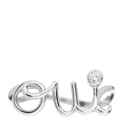 Christian Dior 18K White Gold Diamond Oui Ring 50 5.25 1 of 5