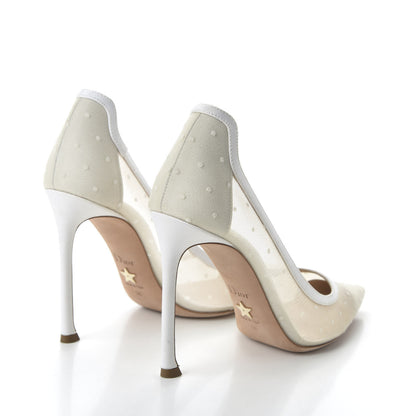 Christian Dior Mesh Plumetis Tulle D-Moi Pumps 36 White 5 of 9