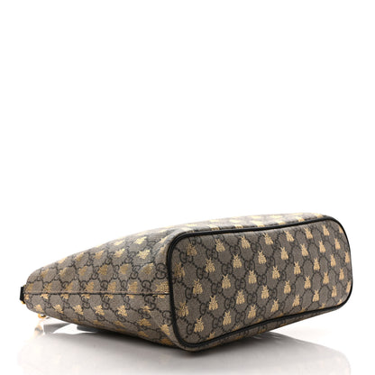 Gucci Soft GG Supreme Monogram Bees Small Crossbody Tote Beige Oro Black 3 of 10