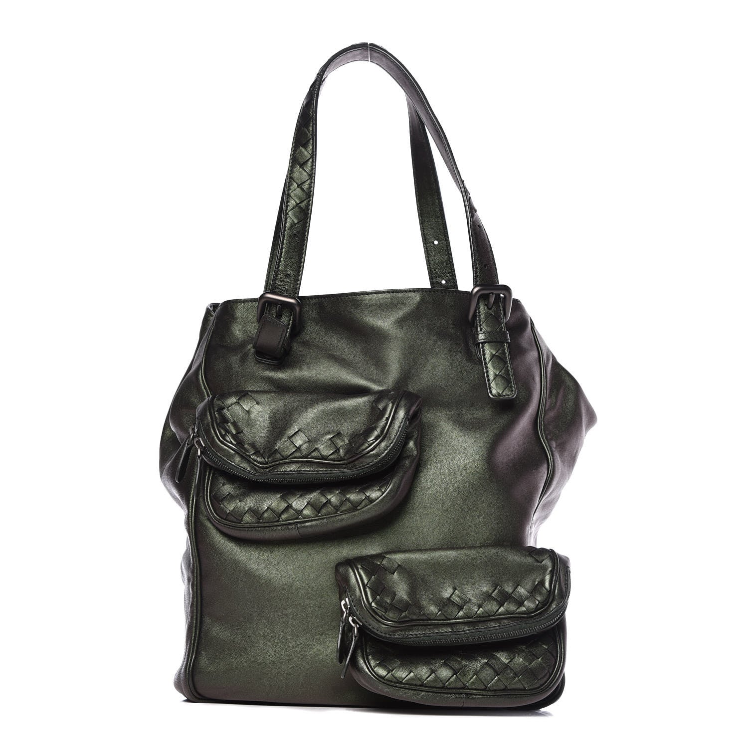 Bottega Veneta Iridescent Scarabee Multi Pocket Tote Bag Green 1 of 10