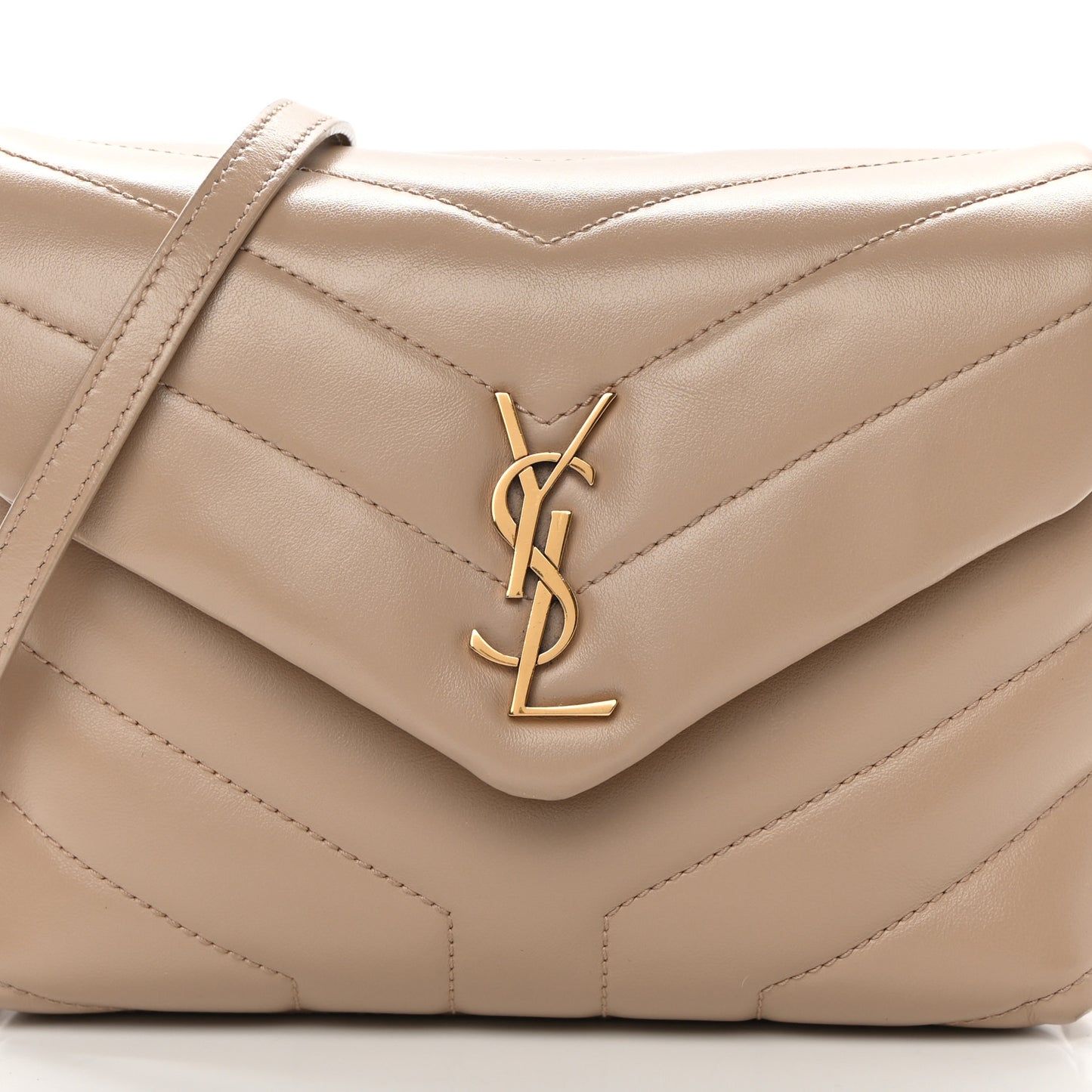 Calfskin Y Quilted Monogram Toy Loulou Crossbody Bag Latte