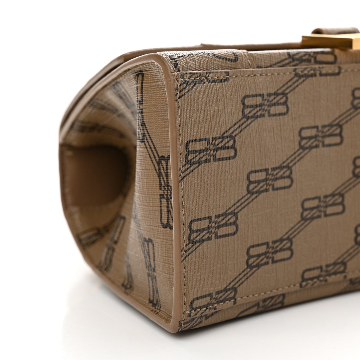 Balenciaga Coated Canvas BB Monogram Small Hourglass Top Handle Bag Beige Brown 9 of 13