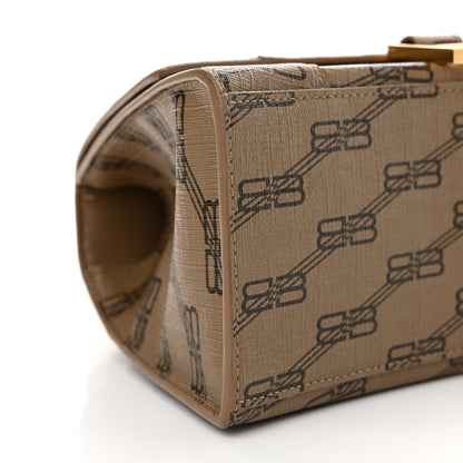 Balenciaga Coated Canvas BB Monogram Small Hourglass Top Handle Bag Beige Brown 9 of 13
