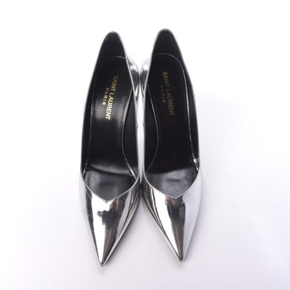 Saint Laurent Calfskin Kiki 100 Pumps 37 Silver 6 of 13
