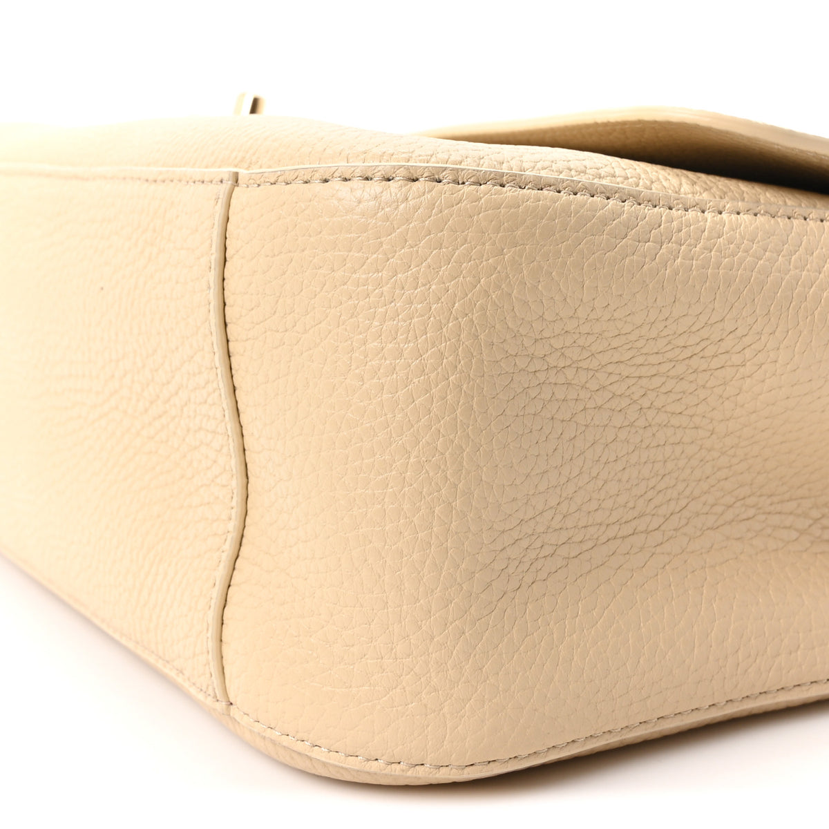 Grained Calfskin Small Souplissimo Maxi Flap Beige