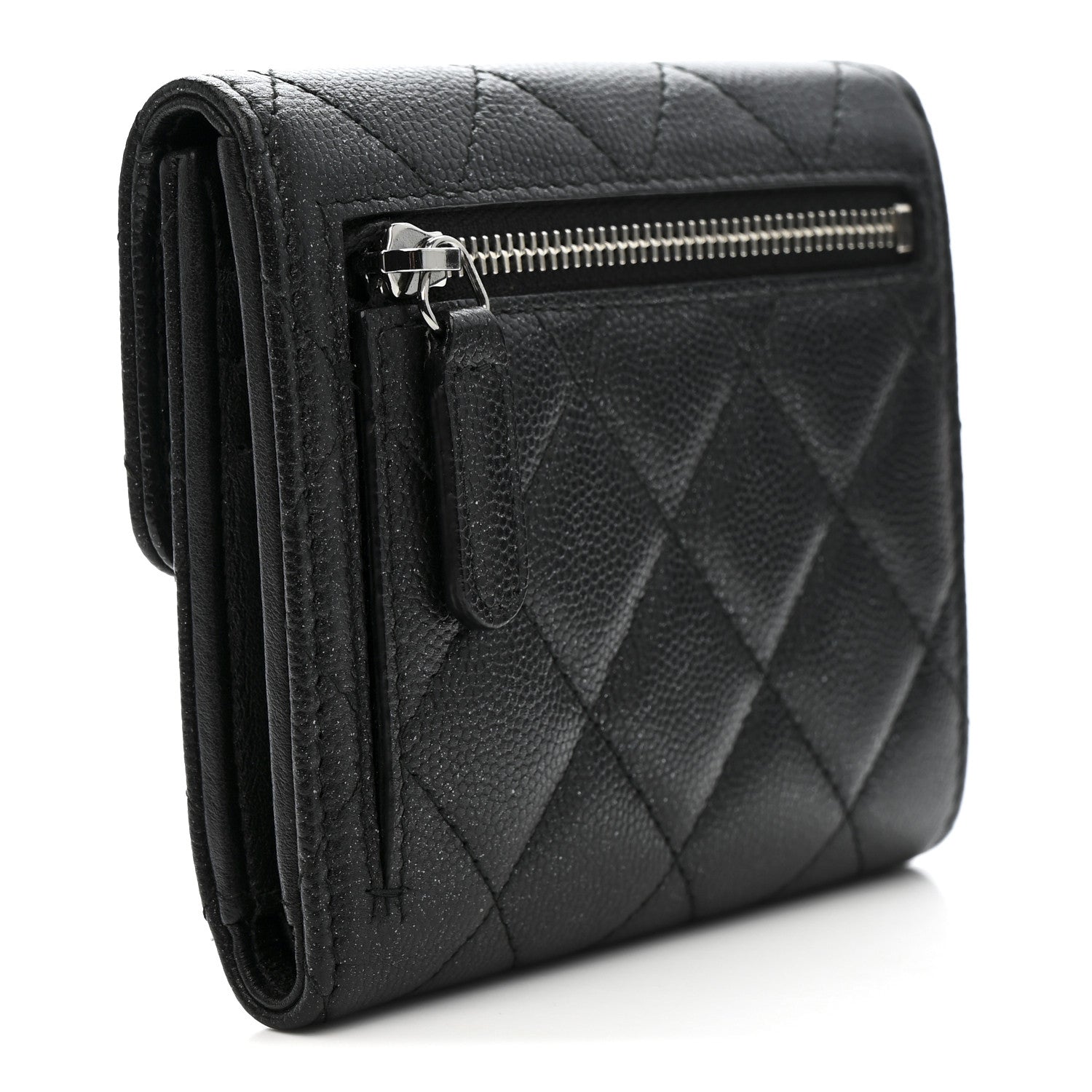 Chanel Iridescent Caviar Quilted Compact Flap Wallet Black 3 of 11