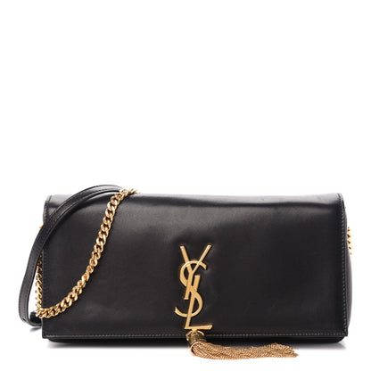 Saint Laurent Lambskin Monogram Tassel Kate 99 Black 1 of 12