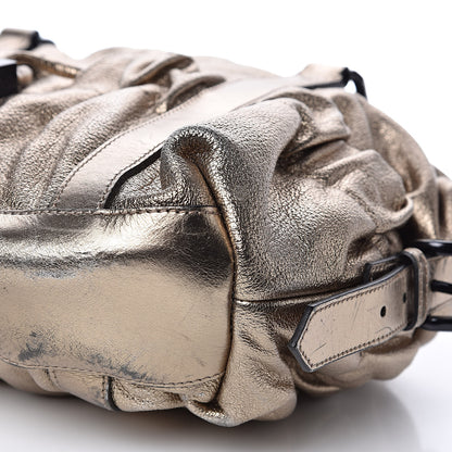Burberry Metallic Grained Calfskin Small Curzon Satchel Gold 9 of 13