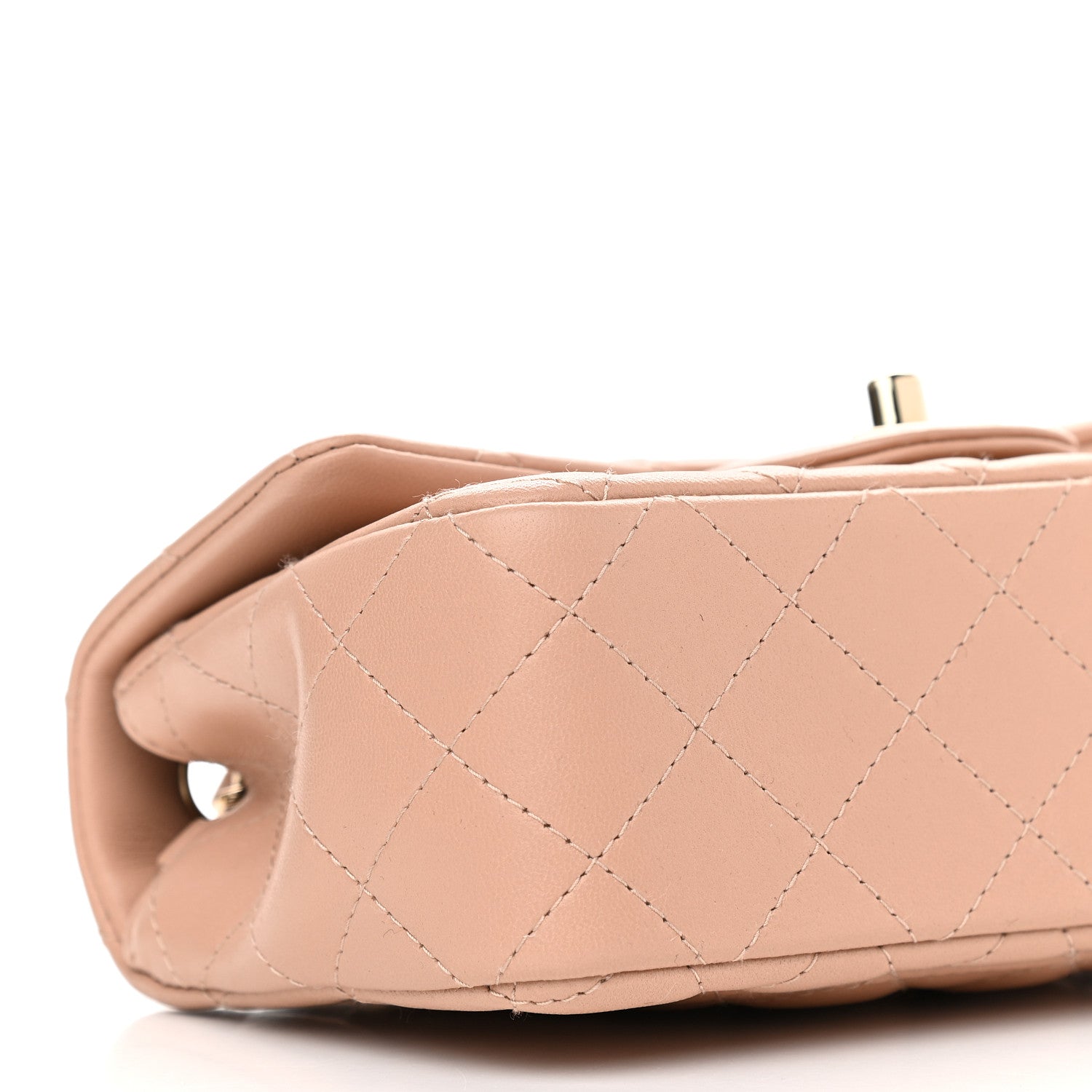 Chanel Lambskin Quilted Mini Rectangular Flap Beige 7 of 9