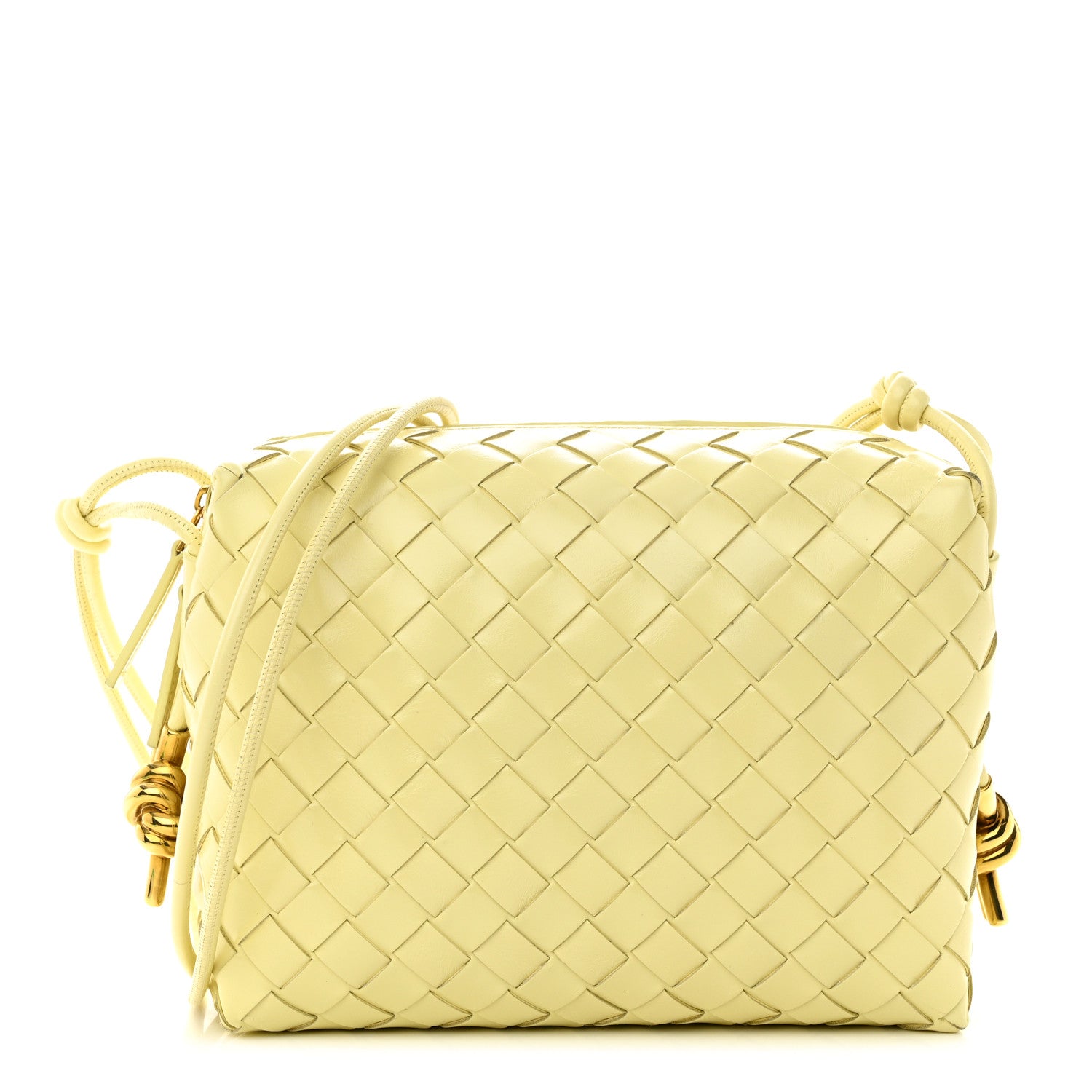 Bottega Veneta Nappa Intrecciato Metallic Knot Small Loop Crossbody Bag Ice Cream 1 of 9
