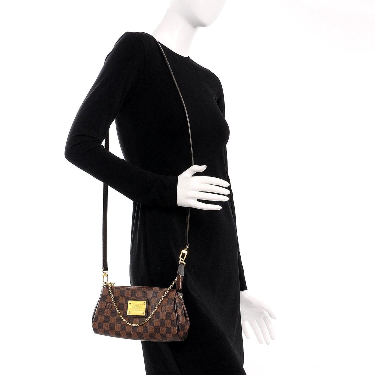 Louis Vuitton Damier Ebene Eva Clutch 2 of 9
