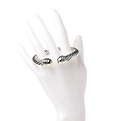 David Yurman Sterling Silver 14K Yellow Gold 10mm Cable Classics Bracelet 2 of 8