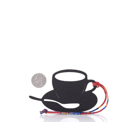 Hermes Togo Epsom Petit H Coffee Cup Charm Black 2 of 4