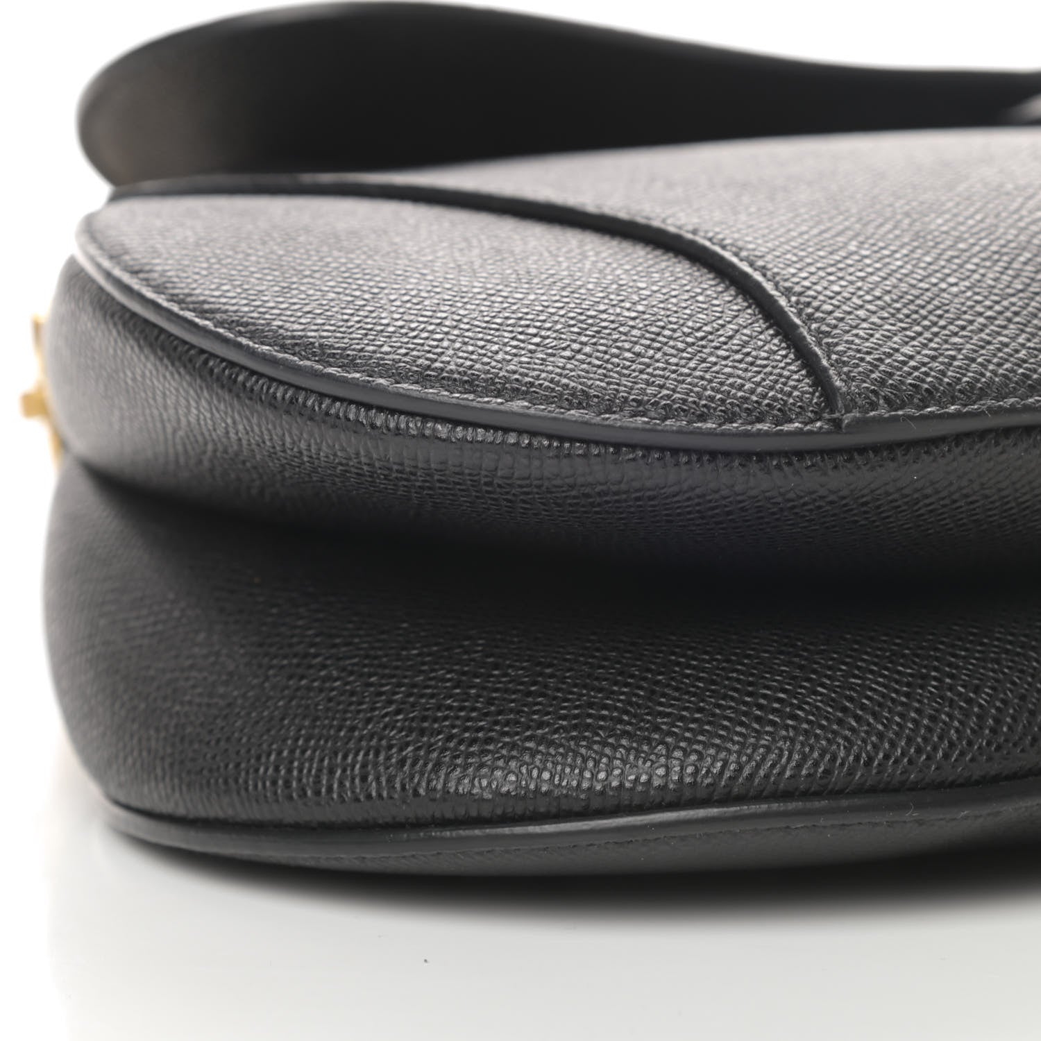 Christian Dior Grained Calfskin Saddle Bag Black 8 of 9