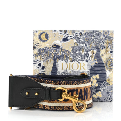 Christian Dior Canvas Embroidered Shoulder Strap Chocolate Multicolor 7 of 7