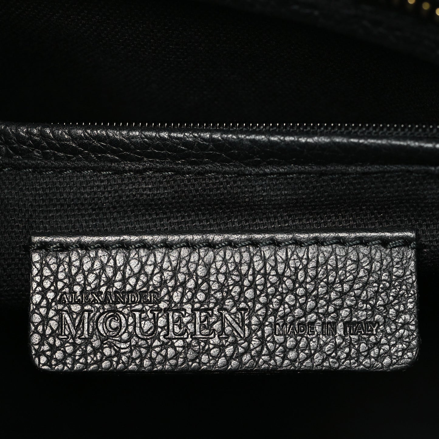 Pebbled Calfskin Padlock Pocket Tote Black