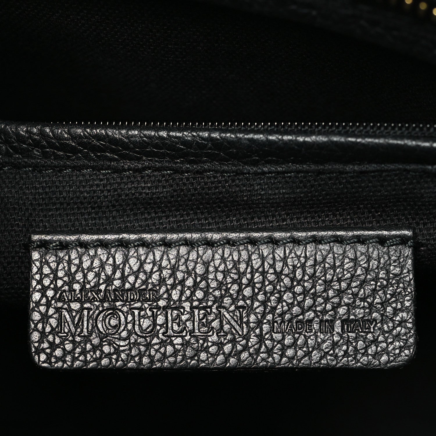 Alexander McQueen Pebbled Calfskin Padlock Pocket Tote Black 6 of 10