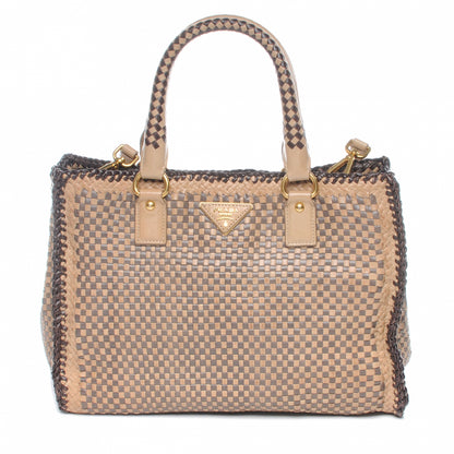 Prada Goatskin Woven Tote Grafite Cera 1 of 9