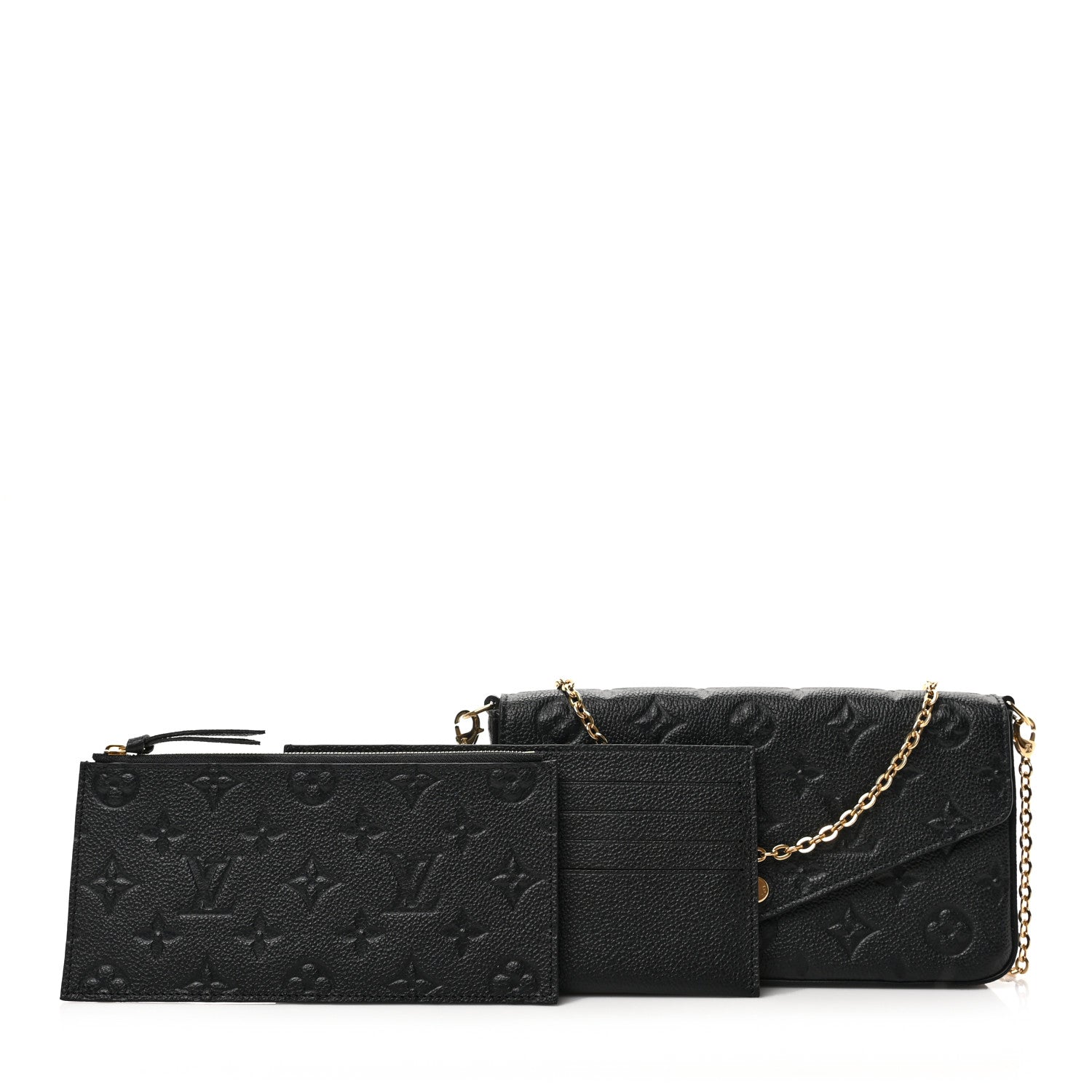 Louis Vuitton Empreinte Pochette Felicie Chain Wallet Black 1 of 10
