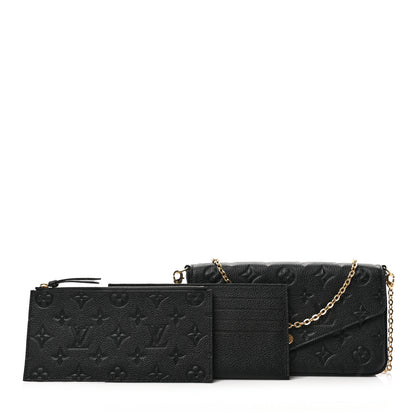 Louis Vuitton Empreinte Pochette Felicie Chain Wallet Black 1 of 10