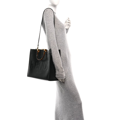 Fendi Vitello King Plexiglass Medium Fendi Sunshine Shopper Tote Black 3 of 19