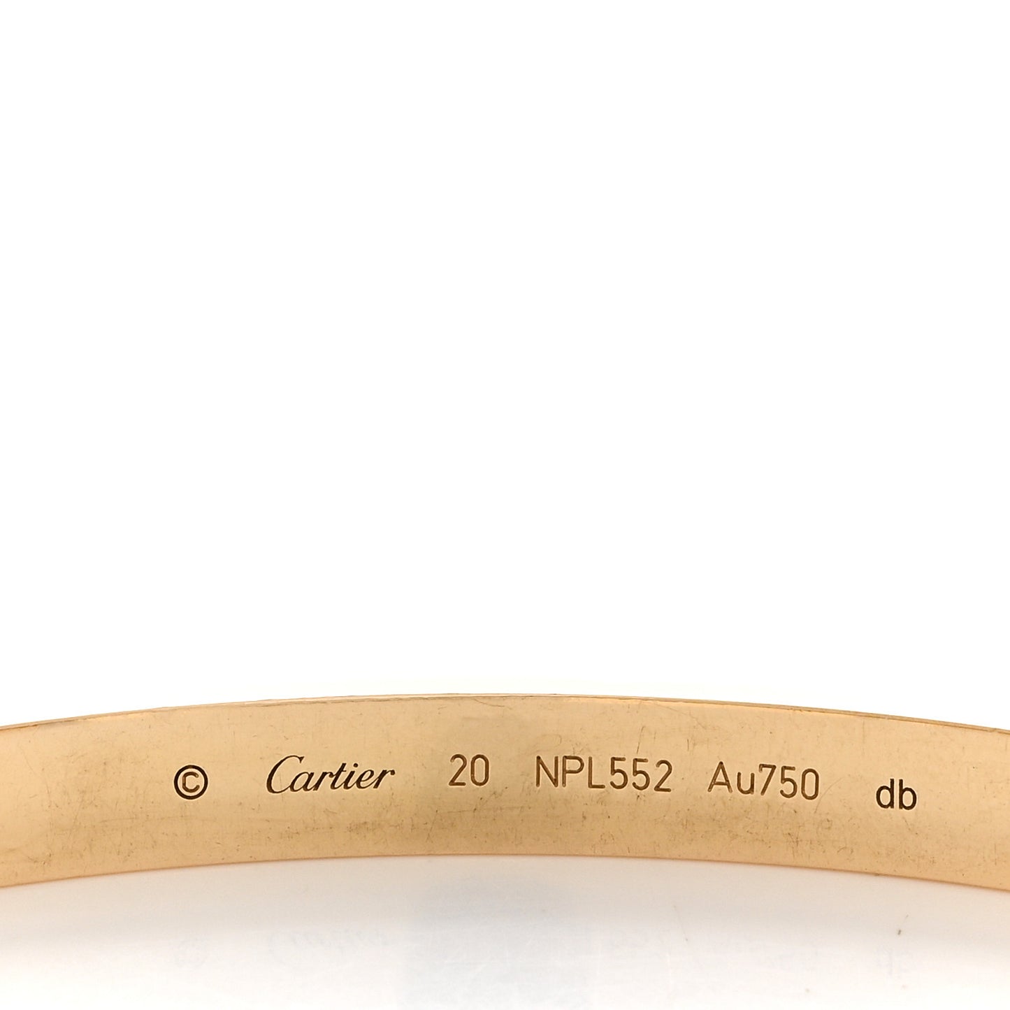 18K Yellow Gold LOVE Bracelet 20