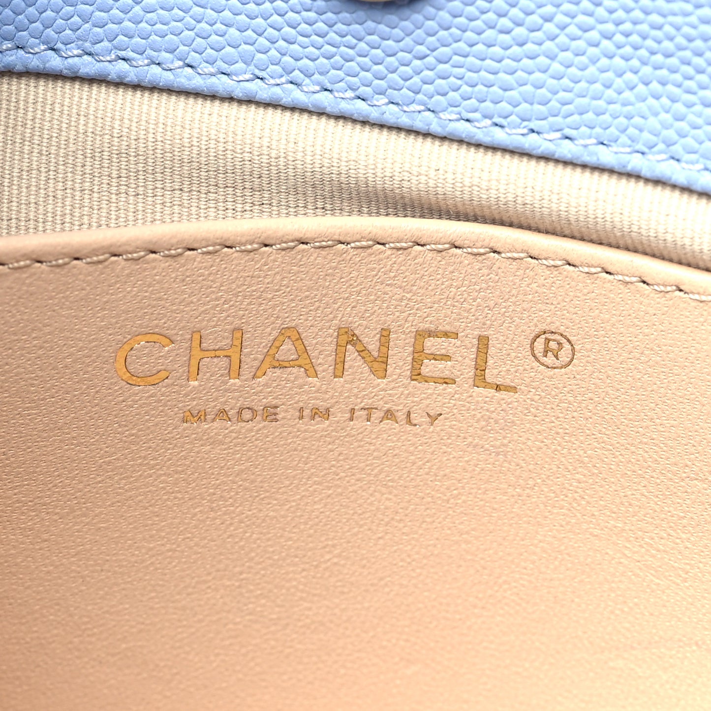 Caviar Quilted Small Wavy CC Hobo Light Blue