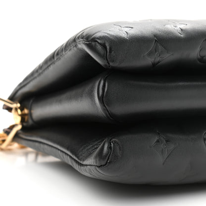 Louis Vuitton Lambskin Embossed Monogram Coussin PM Black 8 of 10