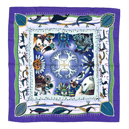 Hermes Silk La Vie Du Grand Nord Scarf 90 1 of 5
