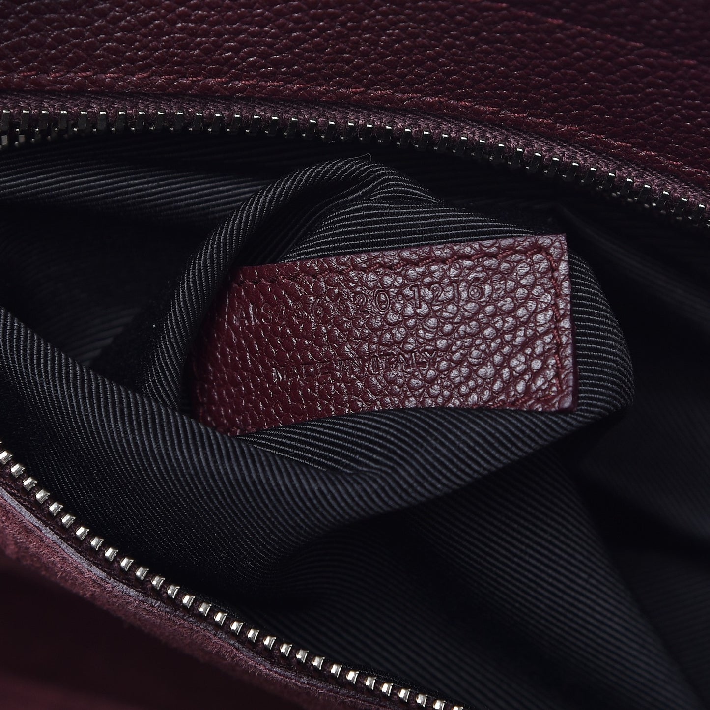 Grained Calfskin Small Cabas Rive Gauche Amaranto