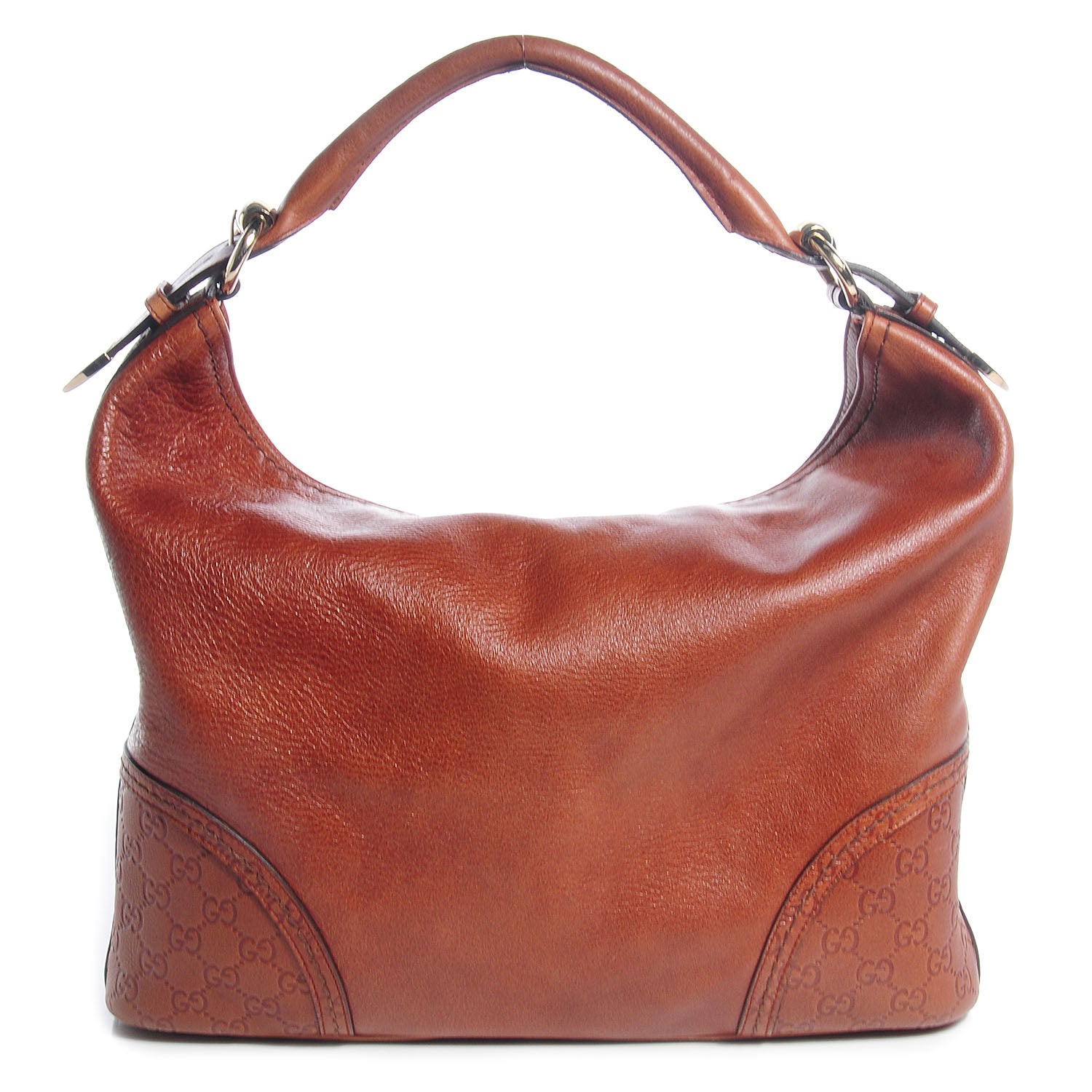 Gucci Leather Guccissima Trim Large Signoria Hobo Brown 1 of 7