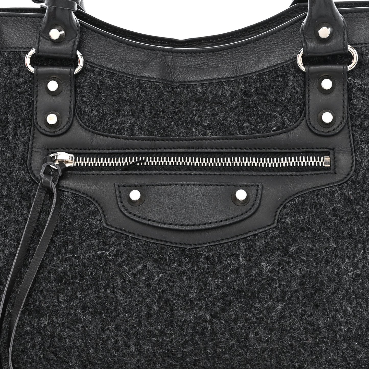 Alpaca Calfskin Classic Silver Hardware City Black