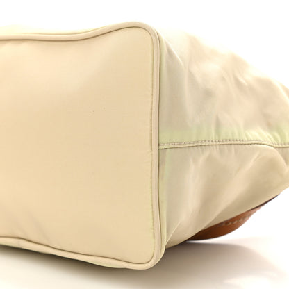 Prada Tessuto Nylon Calfskin Tote Beige 8 of 9
