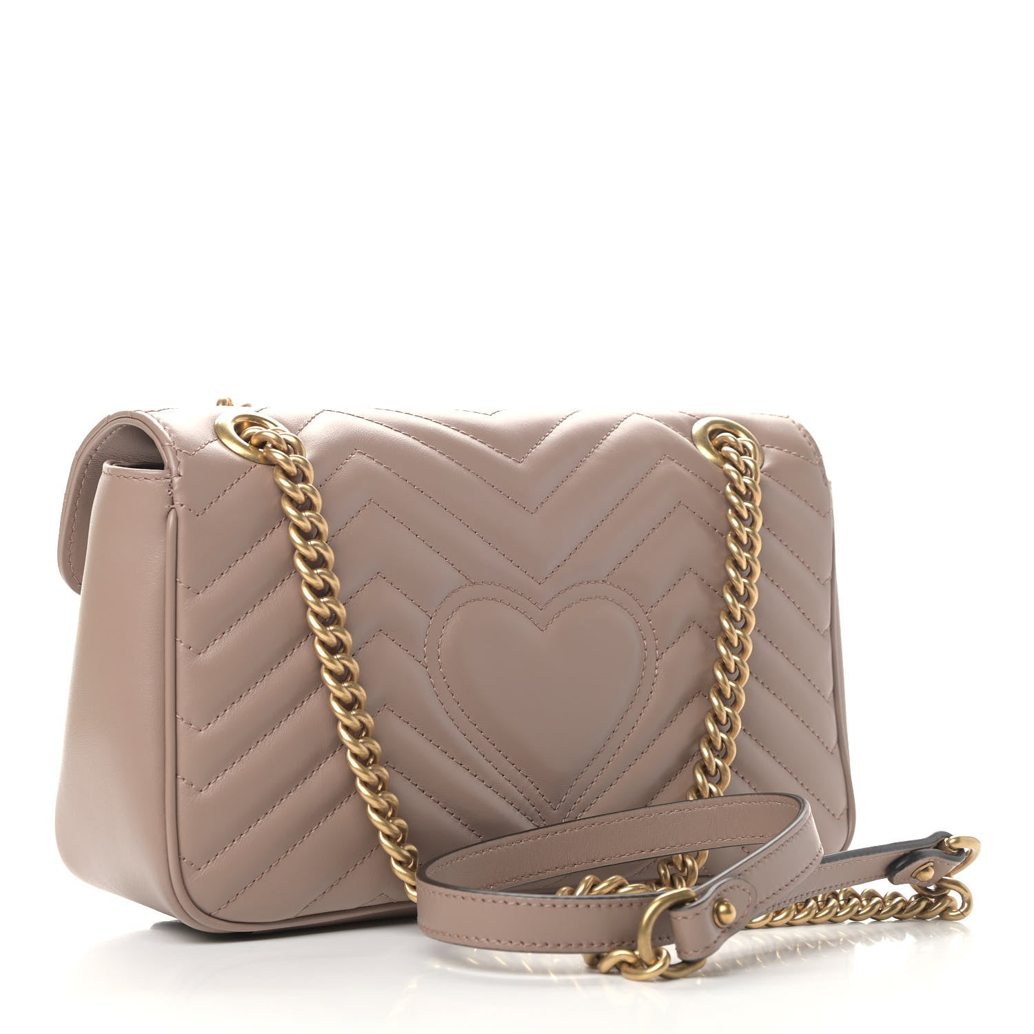 Gucci Calfskin Matelasse Small GG Marmont Shoulder Bag Porcelain Rose 2 of 9