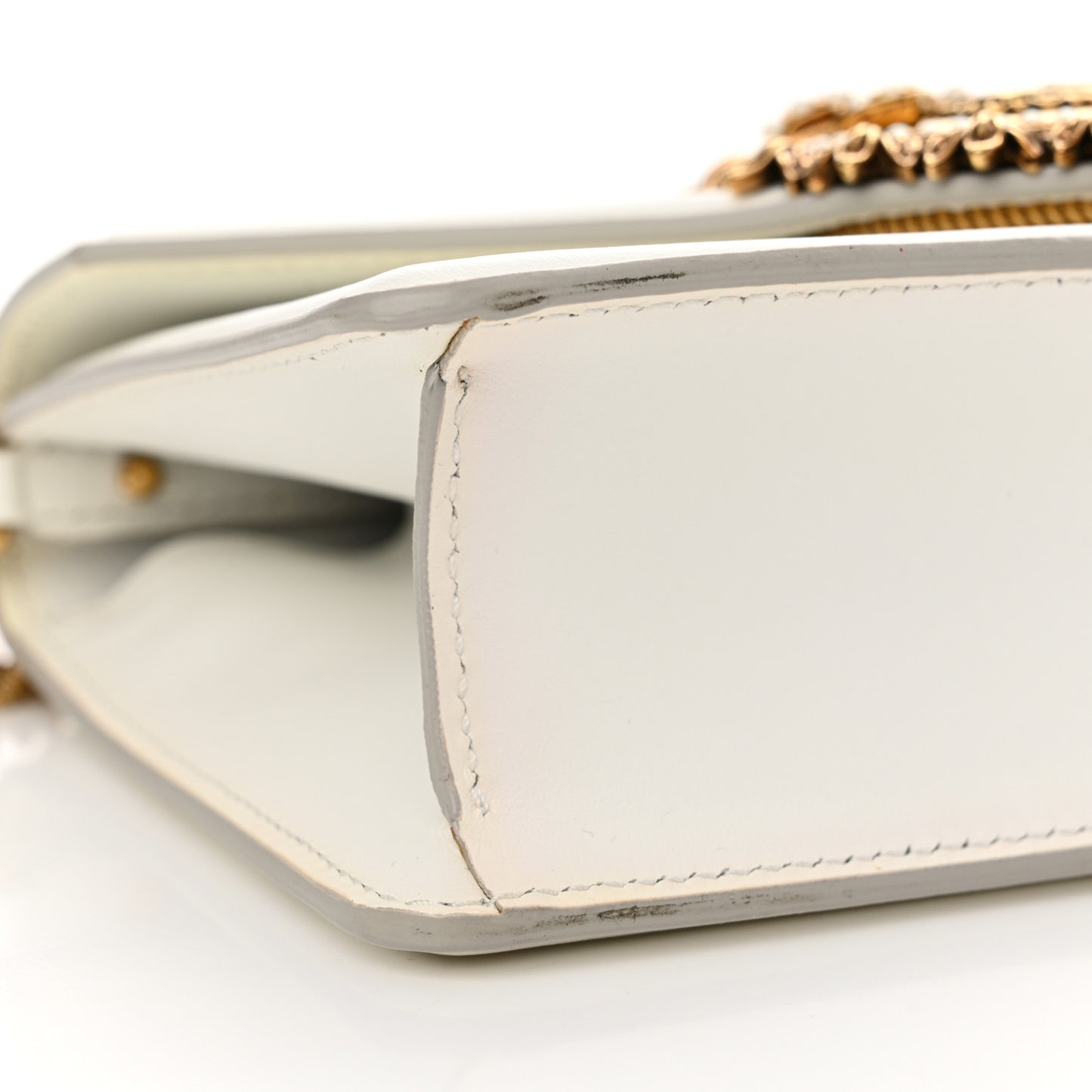 Smooth Calfskin Small Devotion Envelope Top Handle Bag White