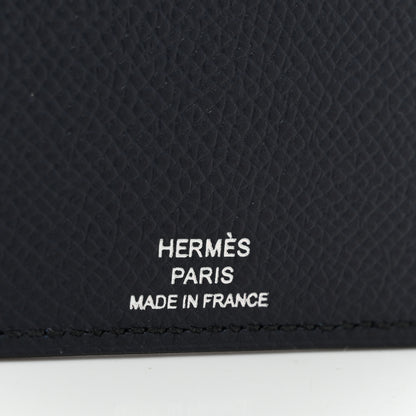 Hermes Epsom Evercolor Chevre Mysore Les Petits Chevaux Card Holder Bleu Indigo Bleu Nuit Gold Black 4 of 8