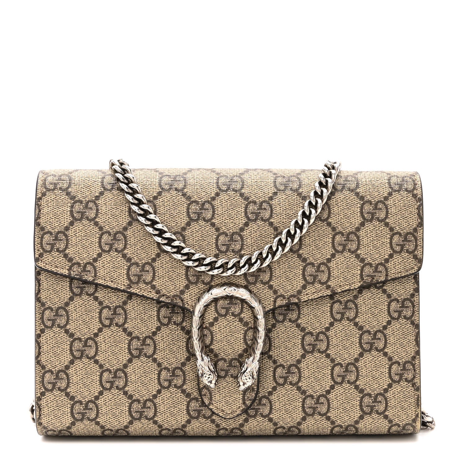 Gucci GG Supreme Monogram Mini Dionysus Chain Wallet Beige Taupe 1 of 15