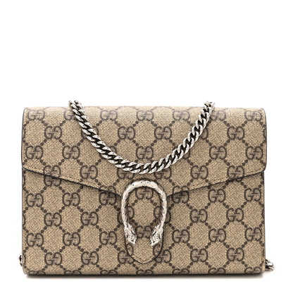 Gucci GG Supreme Monogram Mini Dionysus Chain Wallet Beige Taupe 1 of 15