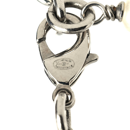 Chanel Graduated Pearl Crystal CC Long Necklace Silver 5 of 5