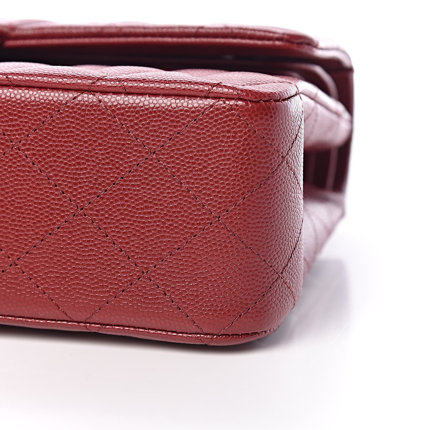 Chanel Caviar Quilted Medium Double Flap Dark Red 6 of 10