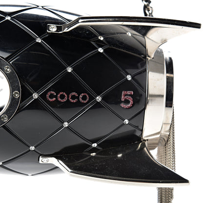 Chanel Plexiglass Crystal Rocket Ship Minaudière Clutch Black 10 of 10