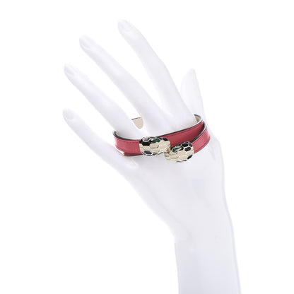 Bulgari Calfskin Serpenti Forever Double Coil Bracelet Reef Coral 2 of 6