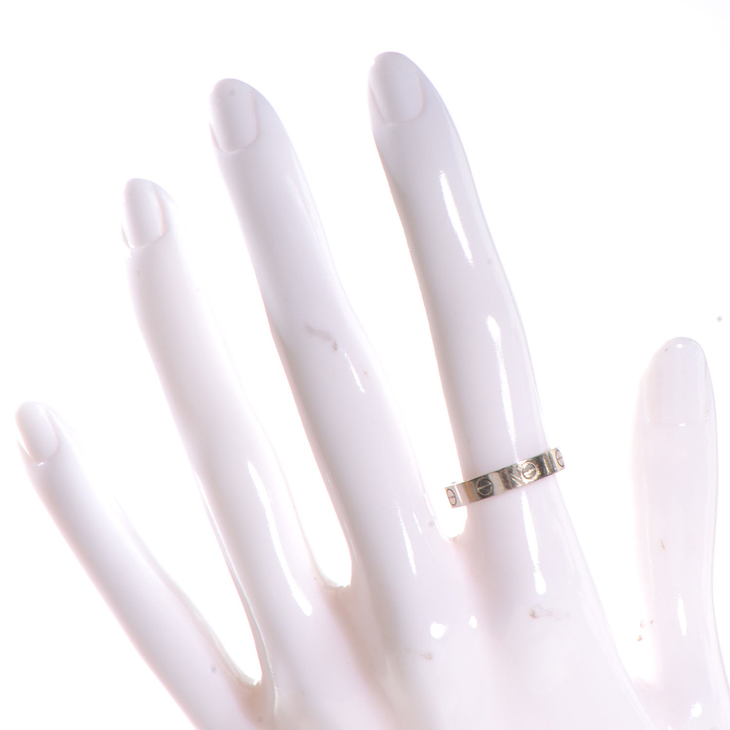 Cartier 18K White Gold 3.5mm LOVE Wedding Band Ring 52 6 2 of 4