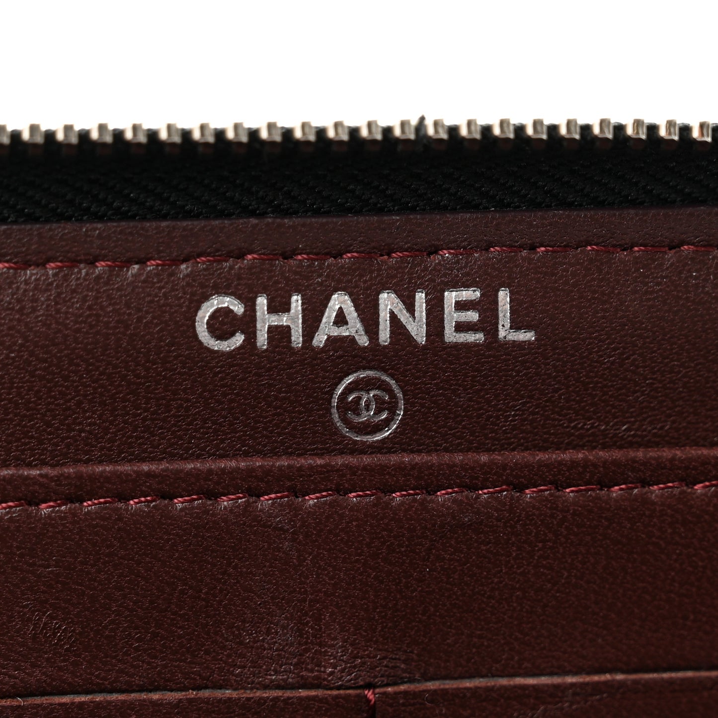 Lambskin Quilted Large Gusset Zip Around Wallet Black